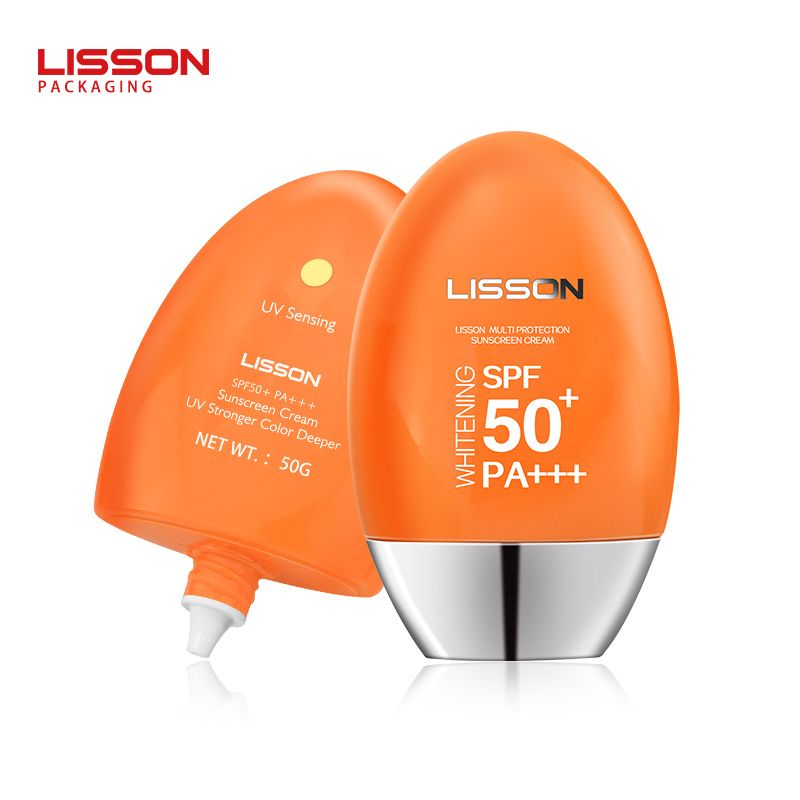 Frasco HDPE oval de cor laranja 30ml 50ml