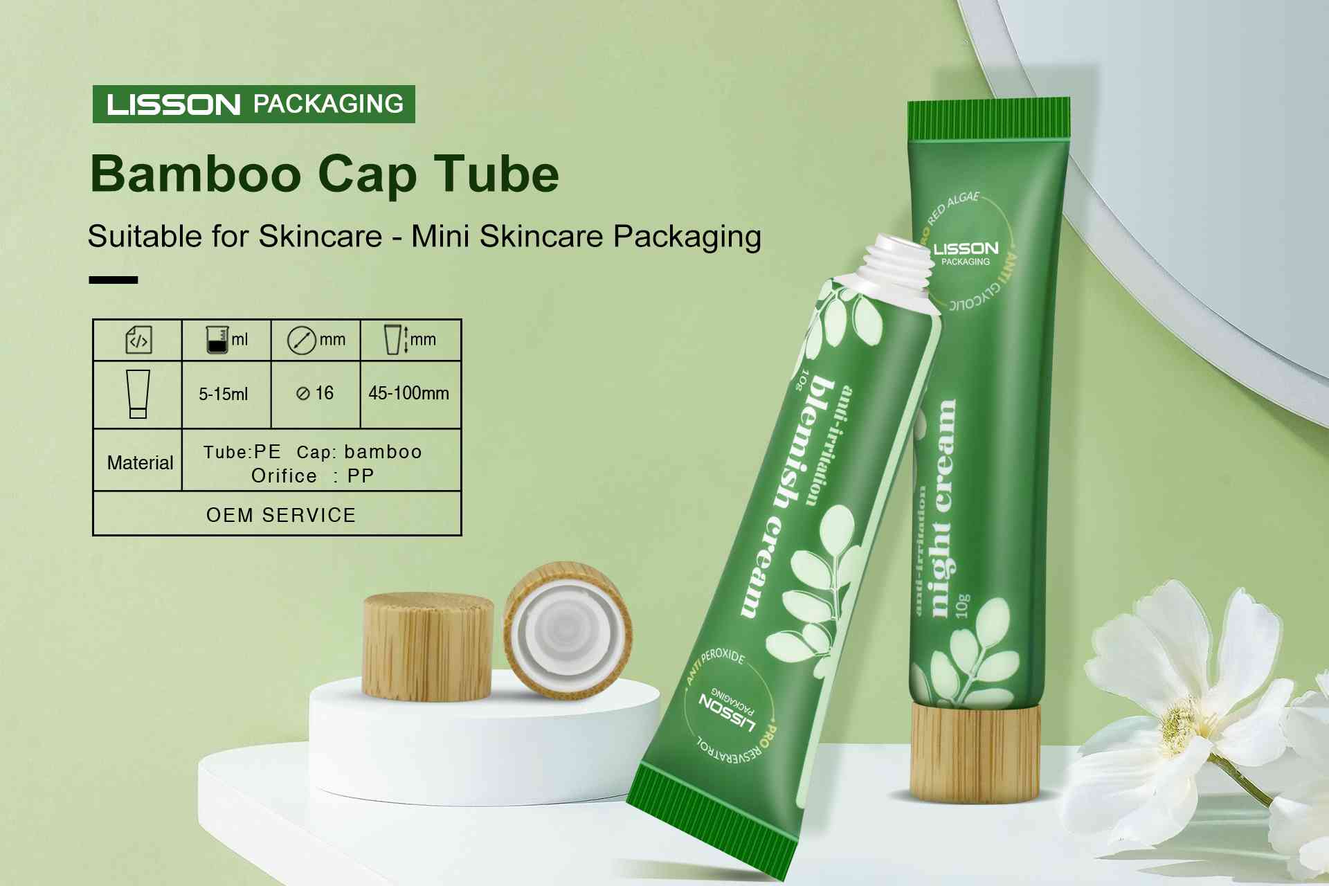 Embalagem cosmética sustentável para Lisson